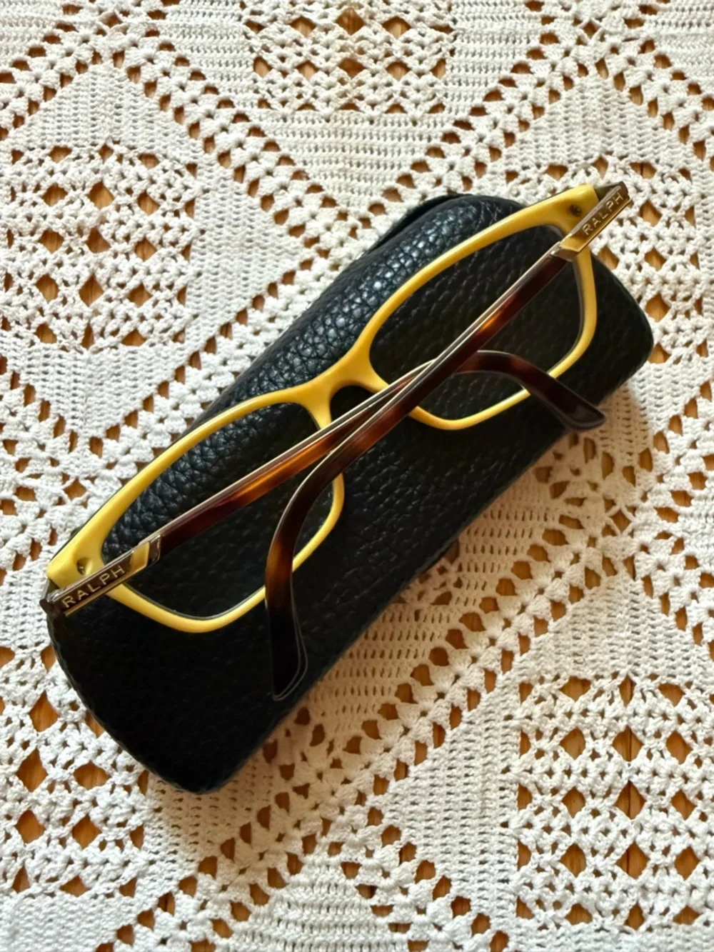 Ralph Lauren Brown Frame with Yellow Temples Women's Eyeglasses‎
